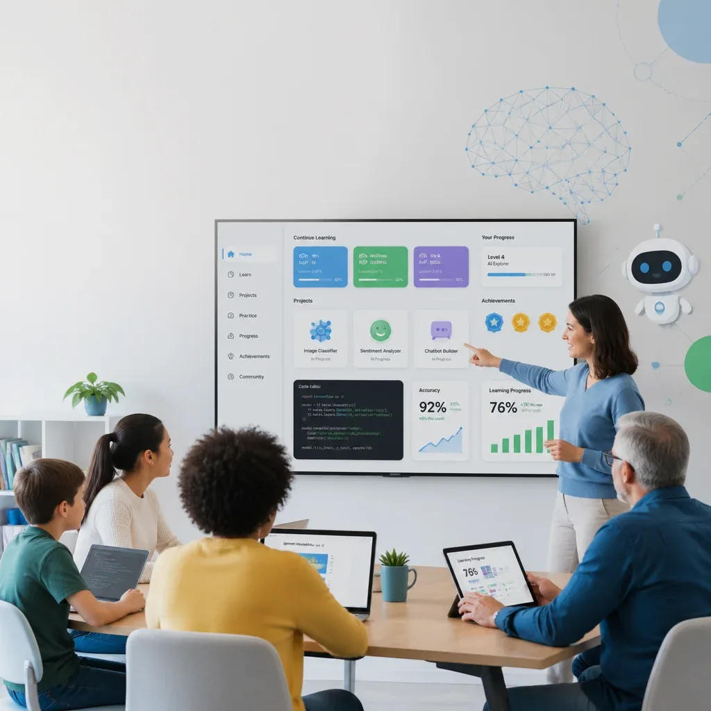 Uporabnik uporablja spletno platformo LearnTopAI za analizo podatkov